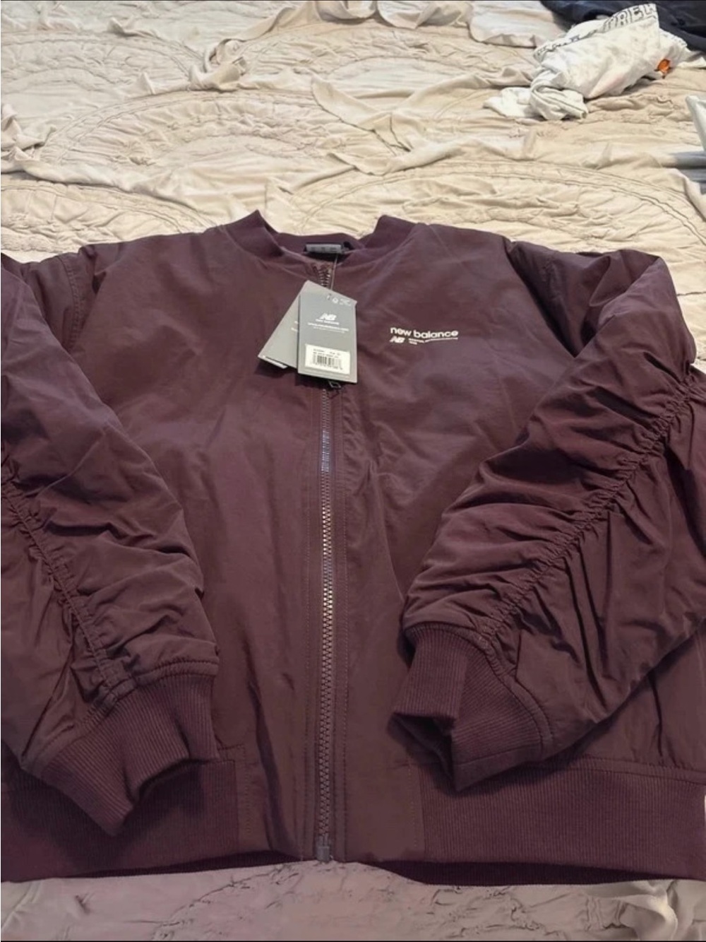 New Balance Burgundy Bomber Jacket